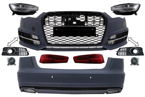 BODY KIT ZDERZAK PRZEDNI TYLNY LAMPY AUDI A6 C7 SEDAN (11-17) NA FACELIFT