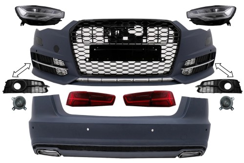 BODY KIT ZDERZAK PRZEDNI TYLNY LAMPY AUDI A6 C7 SEDAN (11-17) FACELIFT LOOK