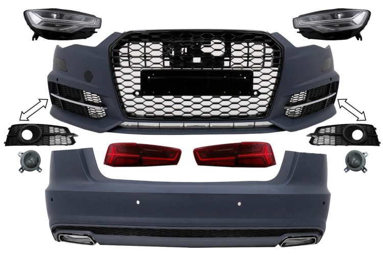 BODY KIT ZDERZAK PRZEDNI TYLNY LAMPY AUDI A6 C7 SEDAN (11-17) FACELIFT LOOK