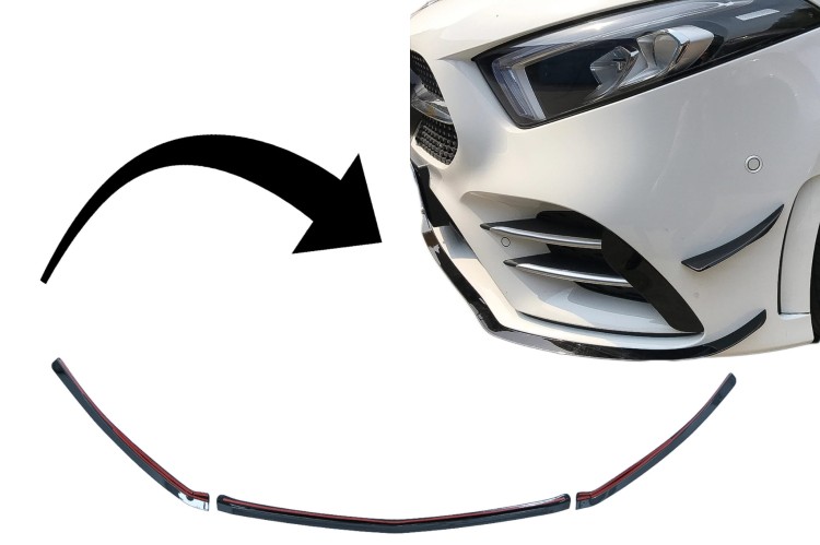 DOKŁADKA ZDERZAKA MERCEDES A KLASA W177 V177 18-22 A35 DESIGN CZARNY POŁYSK