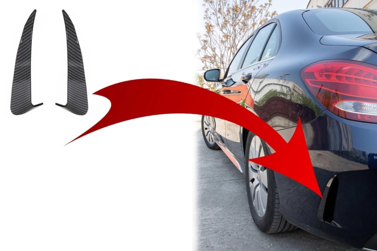 SPLITTERY KSIĘŻYCE TYLNEGO ZDERZAKA MERCEDES C KLASA W205 (2014-2020)