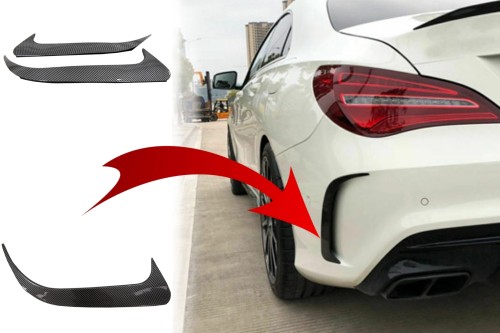KSIĘŻYCE SPLITTERY TYLNERGO ZDERZAKA MERCEDESA CLA W117 (2014-2018) CARBON