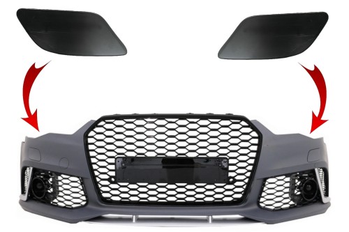 ZAŚLEPKI SPRYSKIWACZY SRA AUDI A6 C7 4G (2011-2018) ZDERZAK RS6 LOOK