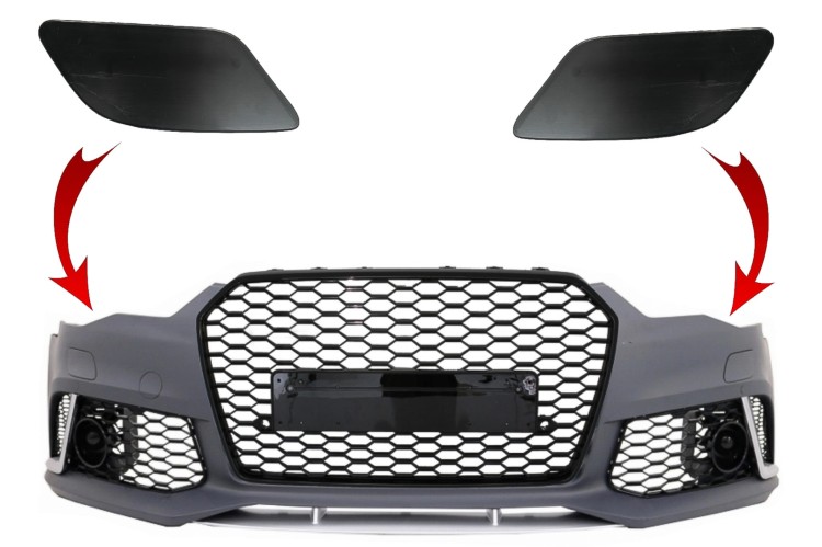 ZAŚLEPKI SPRYSKIWACZY SRA AUDI A6 C7 4G (2011-2018) ZDERZAK RS6 LOOK