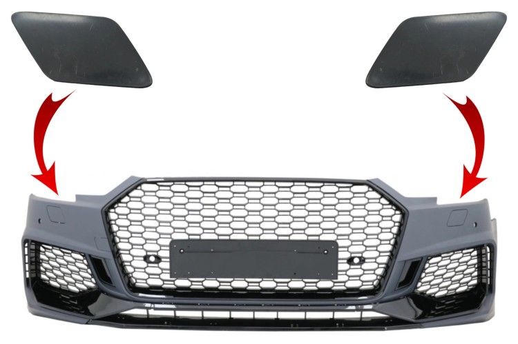 ZAŚLEPKI SPRYSKIWACZY SRA AUDI A4 B9 8W (2016-2018) ZDERZAK RS4 LOOK
