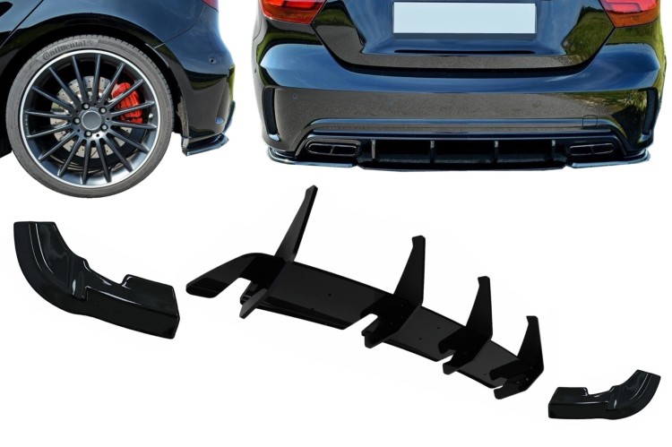 DYFUZOR SPLITTER ZDERZAKA TYLNEGO MERCEDES A KLASA W176 A45 (15-18)