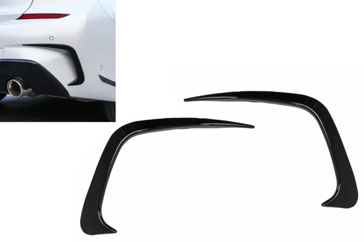 DOKŁADKI TYLNEGO ZDERZAKA BMW 3 SERII G20 G21 M-PAKIET 18+ PIANO BLACK