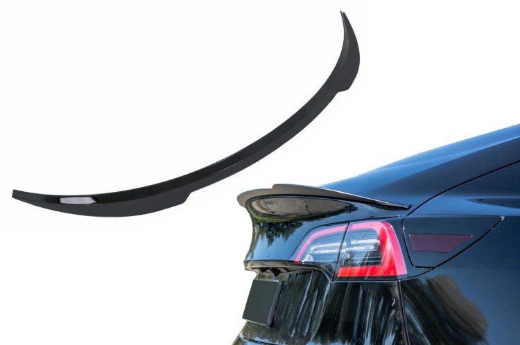 SPOILER BAGAŻNIKA TESLA MODEL 3 17+ CZARNY POŁYSK