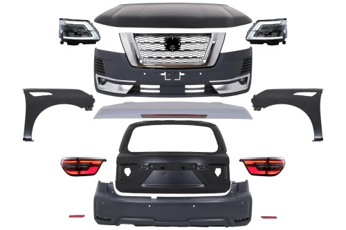 BODY KIT ZDERZAK PRZEDNI TYLNY LAMPY NISSAN PATROL Y62 15-19 KONWERSJA 2020