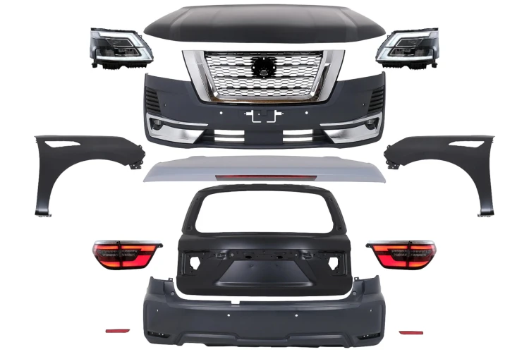BODY KIT ZDERZAK PRZEDNI TYLNY LAMPY NISSAN PATROL Y62 15-19 KONWERSJA 2020