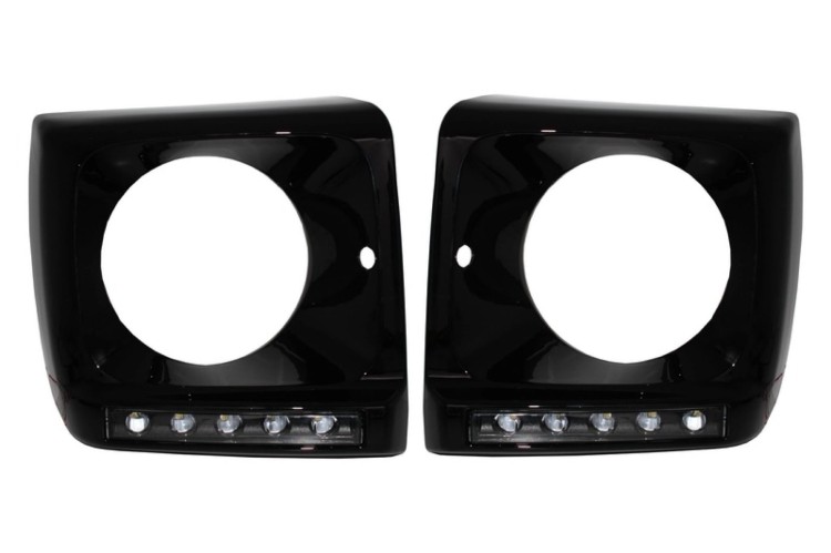 CZARNE OSŁONY REFLEKTORÓW LED DRL MERCEDES G KLASA W463 89-12 G65 DESIGN