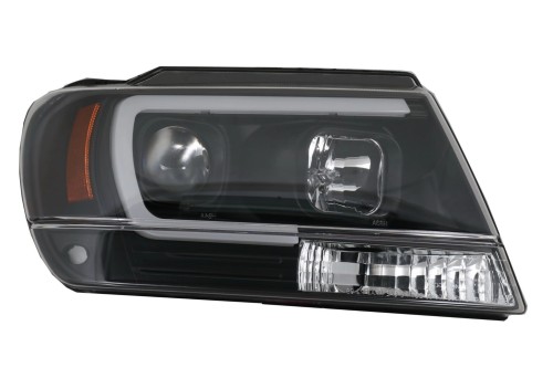 REFLEKTORY LAMPY PRZEDNIE LED JEEP GRAND CHEROKEE 99-04 BLACK TUBE LIGHT