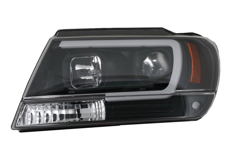REFLEKTORY LAMPY PRZEDNIE LED JEEP GRAND CHEROKEE 99-04 BLACK TUBE LIGHT