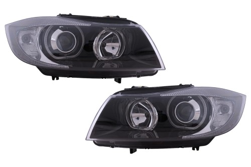 REFLEKTORY LAMPY PRZEDNIE ANGEL EYES BMW 3 SERII E90 E91 (05-11) CZARNE