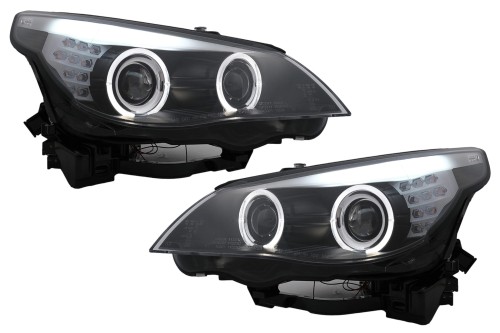 REFLEKTORY LAMPY PRZEDNIE LED ANGEL EYES BMW 5 SERII E60 E61 03-07 LCI
