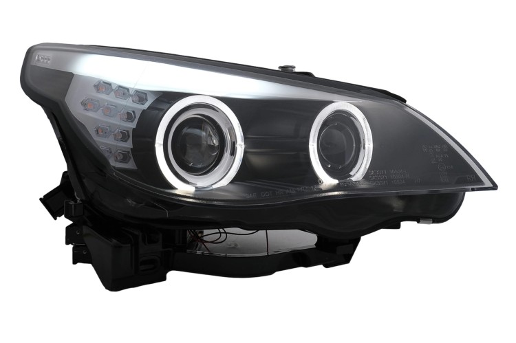 REFLEKTORY LAMPY PRZEDNIE LED ANGEL EYES BMW 5 SERII E60 E61 03-07 LCI