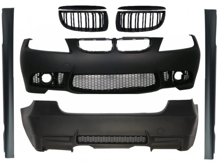 BODY KIT ZDERZAK PRZEDNI TYLNY GRILL PROGI BMW 3 SERII E90 (04-08) M3 LOOK