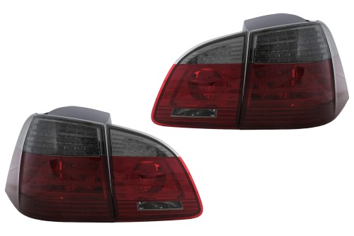 TYLNE LAMPY LED BMW 5 SERII E61 TOURING (2004-03.2007) CZERWONE DYMIONE