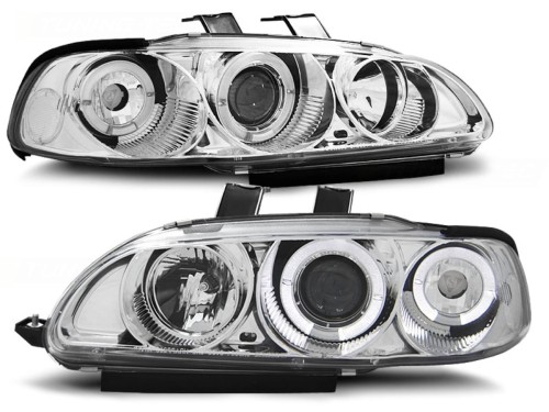 LAMPY PRZEDNIE REFLEKTORY HONDA CIVIC 09.91-08.95 2D/3D ANGEL EYES CHROME