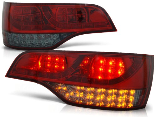 LAMPY PRZEDNIE REFLEKTORY RED SMOKE AUDI Q7 06-09 LED