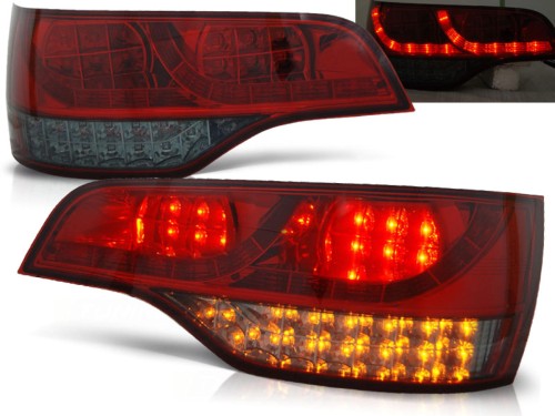 LAMPY PRZEDNIE REFLEKTORY RED SMOKE AUDI Q7 06-09 LED