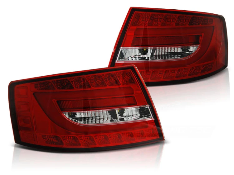 LAMPY TYLNE RED WHITE AUDI A6 C6 SEDAN 04.04-08 7PIN LED