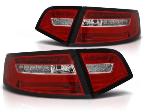 LAMPY TYLNE RED WHITE SEQ AUDI A6 08-11 SEDAN LED