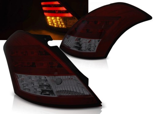 LAMPY TYLNE SUZUKI SWIFT V 10- RED SMOKE LED