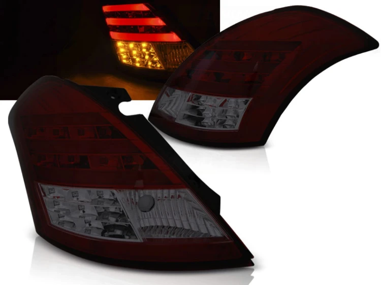 LAMPY TYLNE SUZUKI SWIFT V 10- RED SMOKE LED