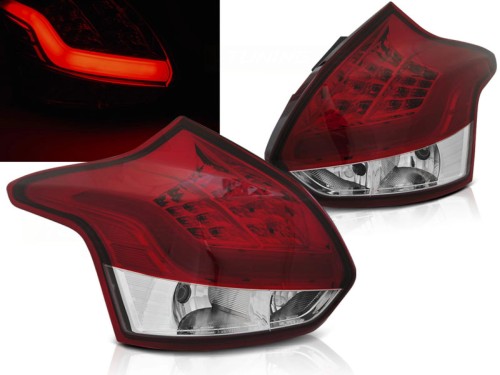 LAMPY TYLNE FORD FOCUS 3 11-10.14 HATCHBACK RED WHITE LED BAR