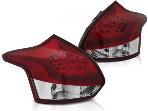 LAMPY TYLNE FORD FOCUS 3 11-10.14 HATCHBACK RED WHITE LED BAR