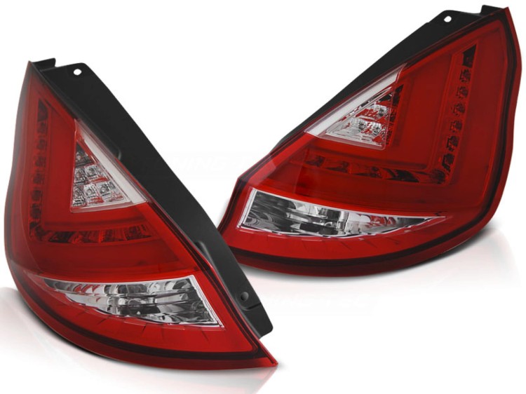 LAMPY TYLNE FORD FIESTA MK7 08-12 HATCHBACK RED WHITE LED BAR