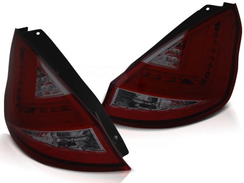 LAMPY TYLNE FORD FIESTA MK7 12-16 HB RED SMOKE LED BAR