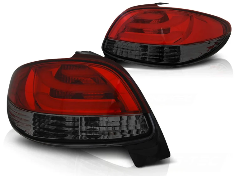 LAMPY TYLNE PEUGEOT 206 10.98- RED SMOKE LED BAR