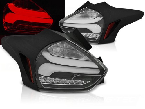 LAMPY TYLNE FORD FOCUS 3 15-18 HATCHBACK BLACK SEQ LED