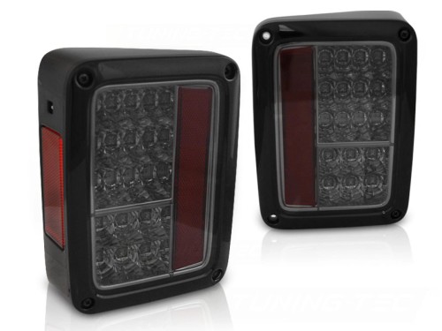 LAMPY TYLNE JEEP WRANGLER JK 07-18 LED SMOKE LED