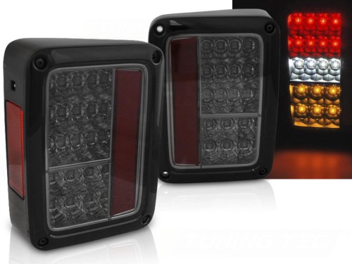 LAMPY TYLNE JEEP WRANGLER JK 07-18 LED SMOKE LED
