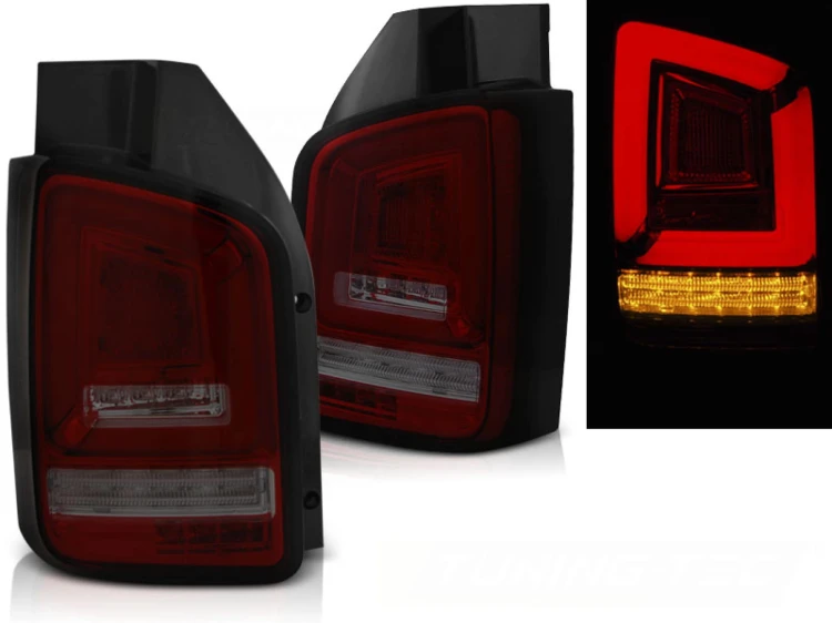 LAMPY TYLNE RED SMOKE SEQ VW T5 10-15 LED
