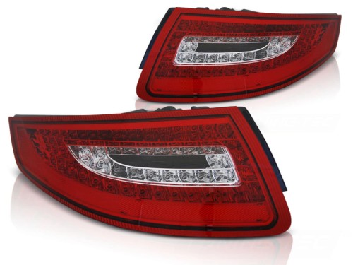 LAMPY PRZEDNIE REFLEKTORY RED WHITE PORSCHE 911 997 04-09 LED