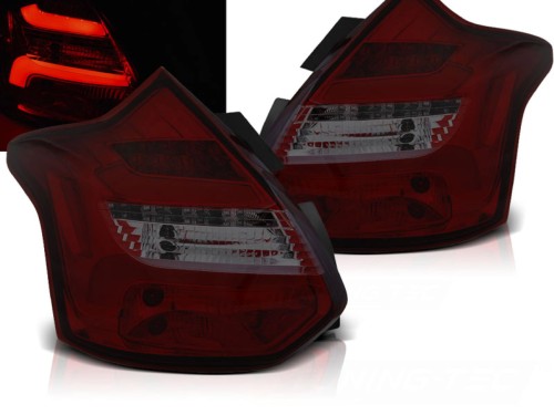 LAMPY TYLNE FORD FOCUS 3 11-10.14 HATCHBACK RED SMOKE LED