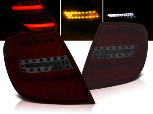 LAMPY TYLNE MERCEDES C-KLASA W204 KOMBI 07-10 RED SMOKE LED BAR