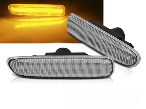 KIERUNKOWSKAZY BOCZNE CHROME LED SEQ BMW SERII 3 E46