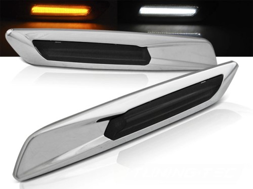 KIERUNKOWSKAZY BOCZNE SMOKE SILVER LED F10 BMW SERII 1 3 5 E60 E90 E92 E82