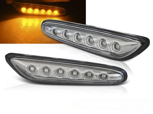 KIERUNKOWSKAZY BOCZNE CHROME LED BMW SERII 1 3 5 E46 / E60 / E87 / E90