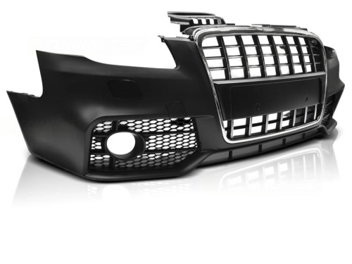ZDERZAK PRZEDNI RS4 LOOK CHROME BLACK AUDI A4 04-08