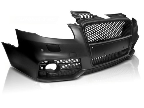 ZDERZAK PRZEDNI RS4 LOOK BLACK PDC AUDI A4 04-08