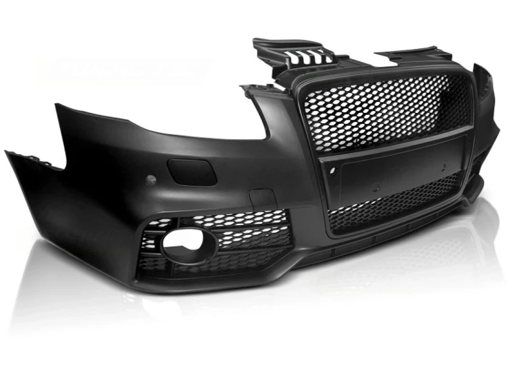 ZDERZAK PRZEDNI RS4 LOOK BLACK PDC AUDI A4 04-08