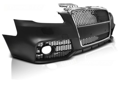 ZDERZAK PRZEDNI CHROME BLACK AUDI A4 04-08 RS4 LOOK