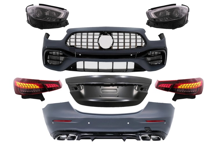 BODY KIT ZDERZAK LAMPY MERCEDES E KLASA W213 16-19 FACELIFT E63 AMG DESIGN