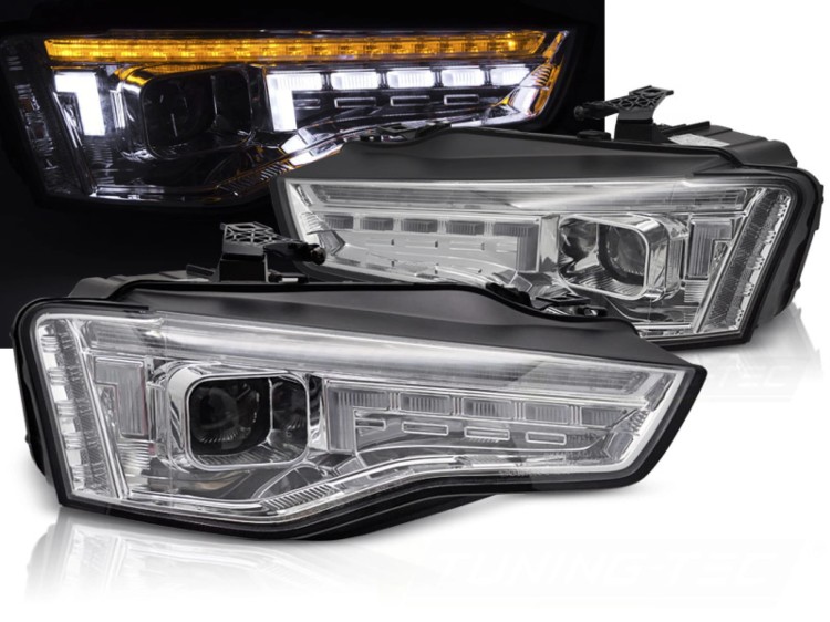 LAMPY PRZEDNIE REFLEKTORY XEONON LED CHROME SEQ AUDI A5 11-16